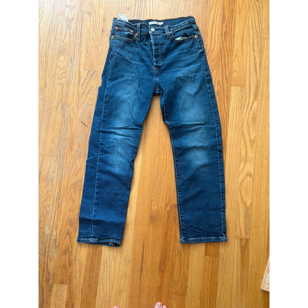 Levis Wedgie Straight Jeans Dark Wash High Rise Button Fly Denim Size 29